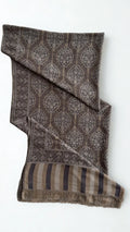 Fine Pashmina Ring Palladar shawl in dusty walnut, handwoven pashmina ring shawl