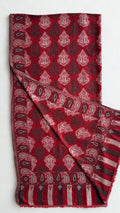 Fine Pashmina Ring shawl in red and white, handwoven pashmina ring shawl