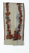 Pure Kashmiri Pashmina Kani shawl in white, handwoven Kani pashmina