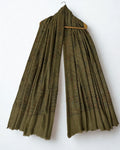 Swati Shahtoosh fully embroidered shawl in khaki green, hand-embroidered Swati pashmina
