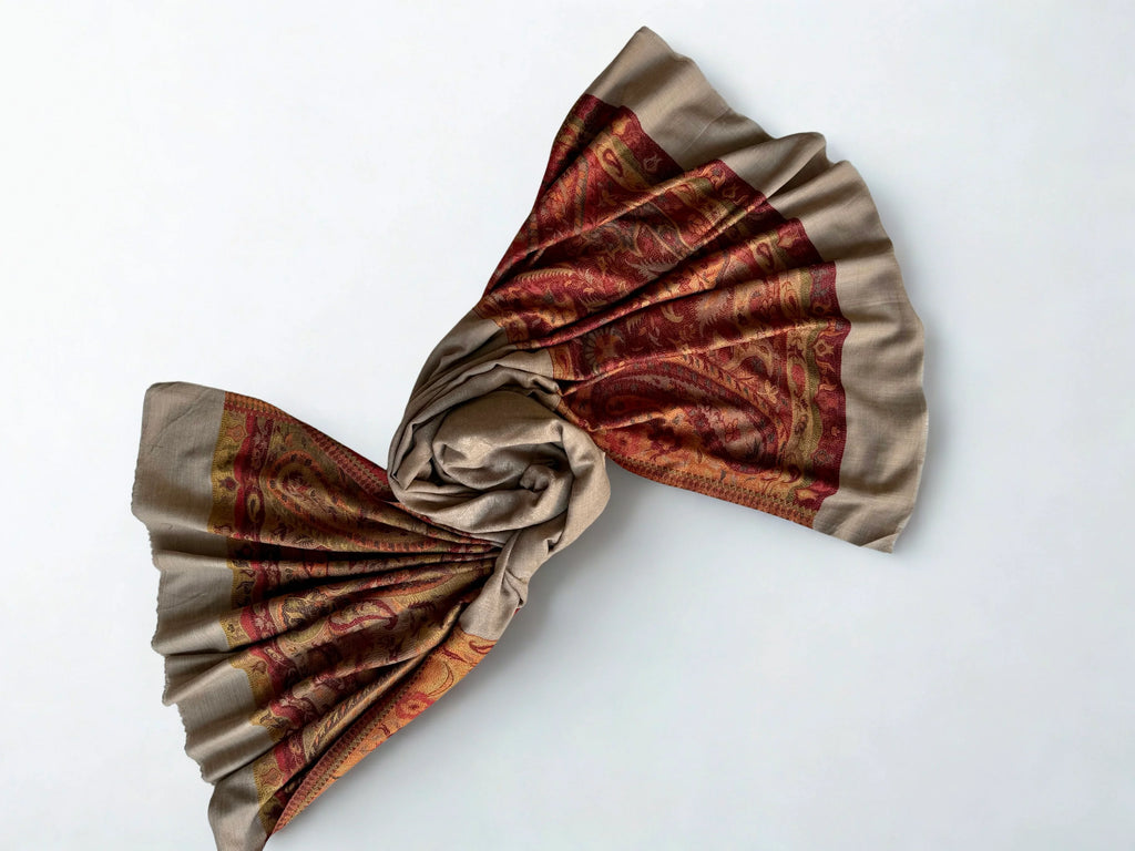 Fine Pashmina Ring Palladar shawl in Mushki, handwoven pashmina ring shawl, view 6