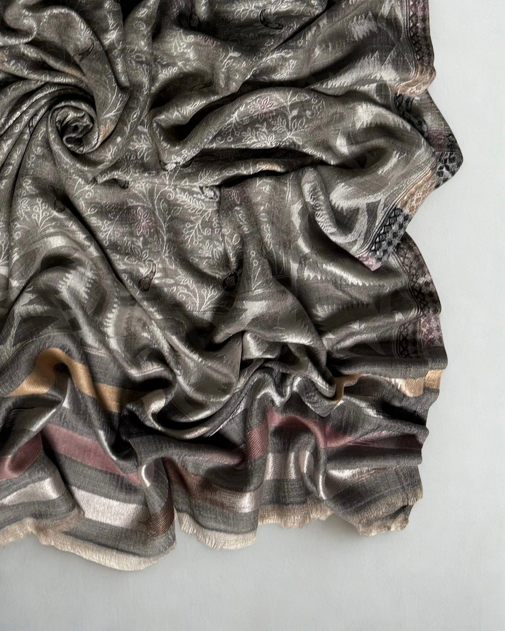 Detail of the jamawar field showing pattern covering every inch of the cloth