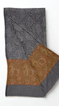 Fine Pashmina Ring Palladar shawl in charcoal grey, handwoven pashmina ring shawl
