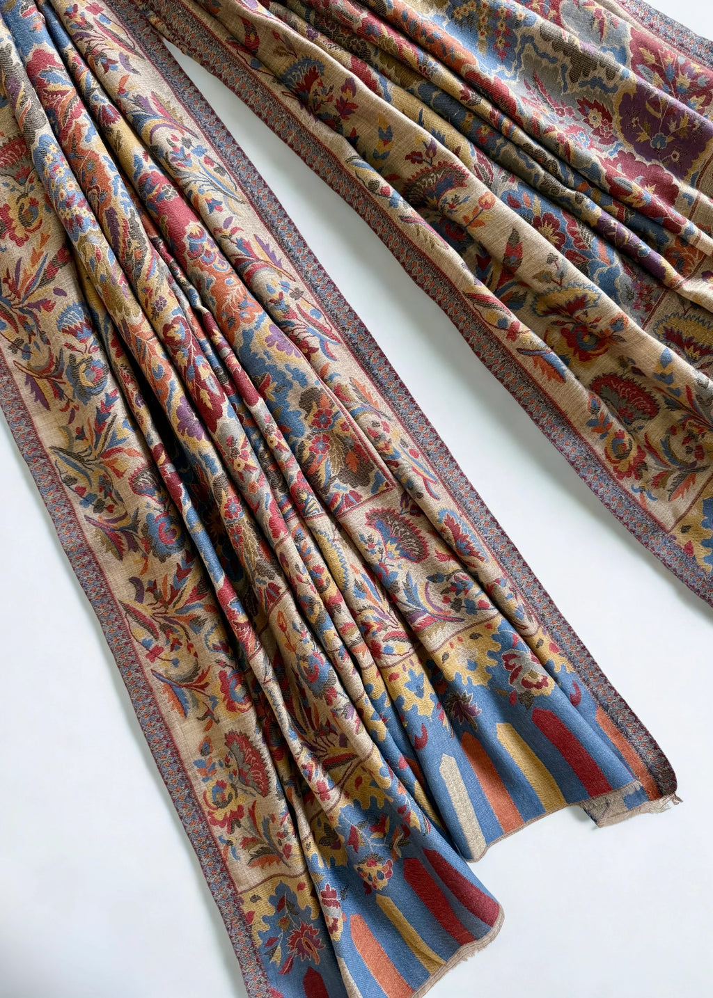 Fine Pashmina Kani shawl, hand-embroidered Kani pashmina, view 6