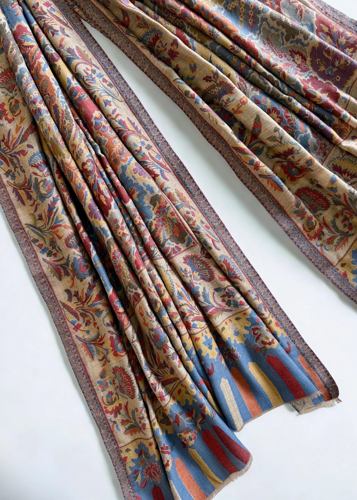 Fine Pashmina Kani shawl, hand-embroidered Kani pashmina, view 6