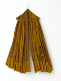 Swati Shahtoosh embroidered shawl in mustard, hand-embroidered Swati pashmina