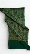 Pure Kashmiri Pashmina handwoven shawl in forest green