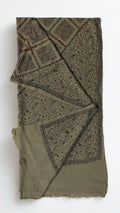 Swati Shahtoosh fully embroidered shawl in grey, hand-embroidered Swati pashmina