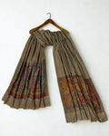 Fine Pashmina Ring Palladar shawl in mushroom brown, handwoven pashmina ring shawl