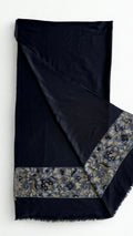 Fine Pashmina Ring shawl in black, handwoven pashmina ring shawl