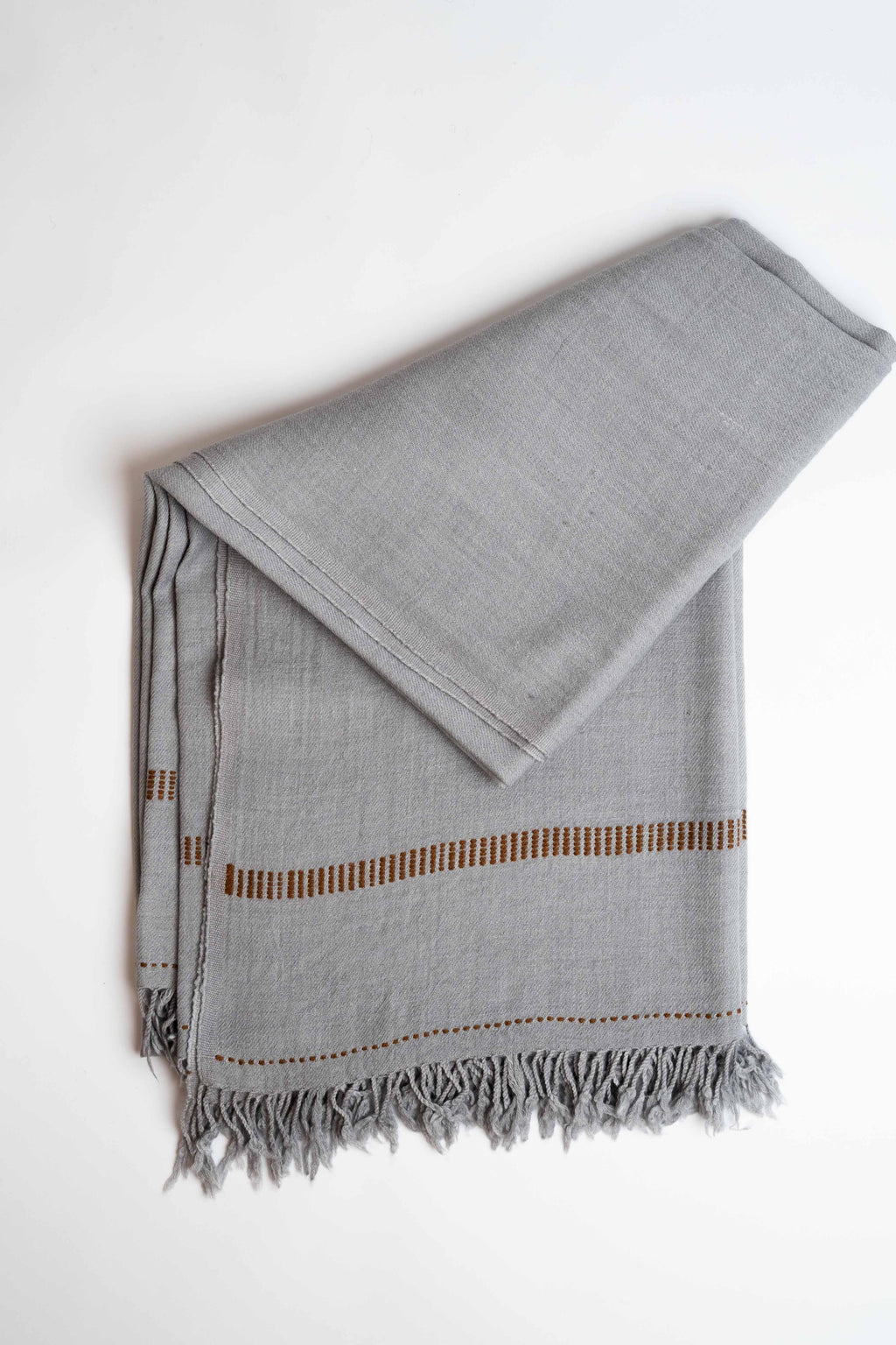 Mix Pashmina shawl in grey, handwoven pashmina blend, view 2