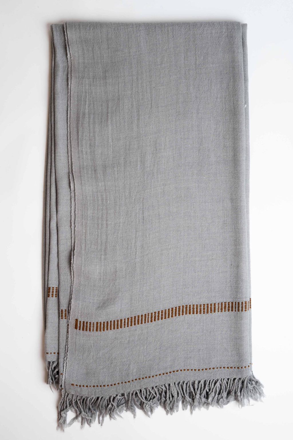 Mix Pashmina shawl in grey, handwoven pashmina blend