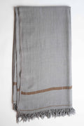 Mix Pashmina shawl in grey, handwoven pashmina blend