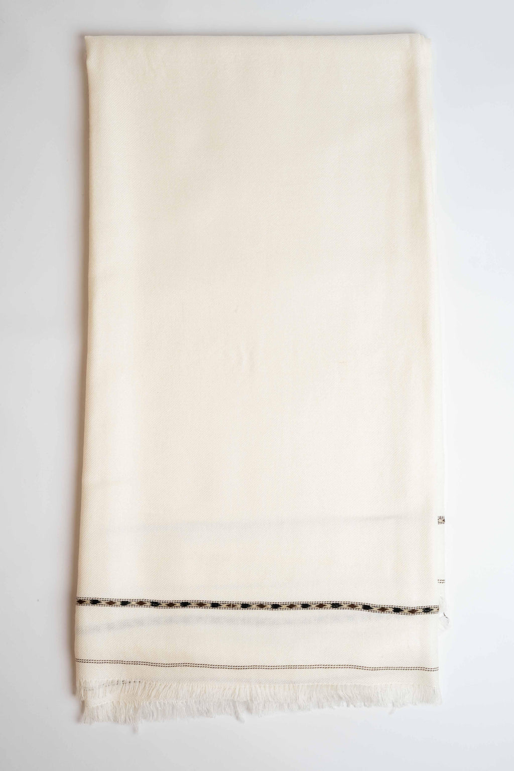 Swati Pashmina shawl in off-white, handwoven Swati pashmina