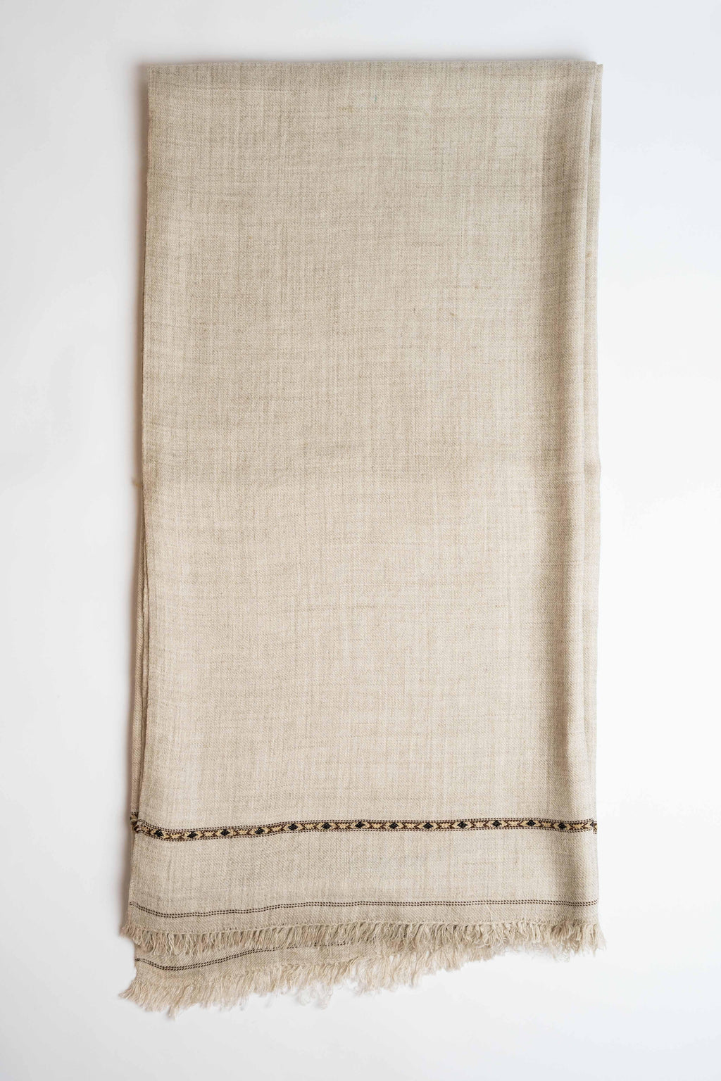 Swati Pashmina shawl in stone, handwoven Swati pashmina