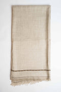Swati Pashmina shawl in stone, handwoven Swati pashmina