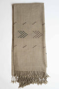 Khadi Swati Pashmina shawl in grey, handwoven Swati pashmina