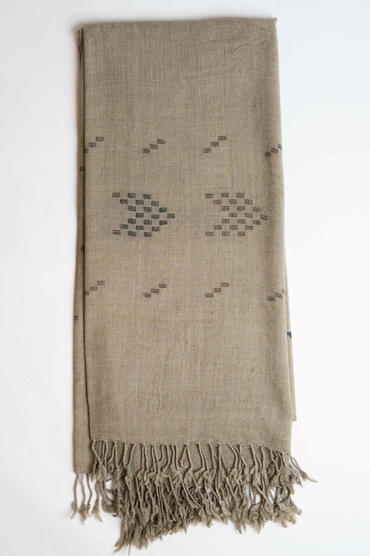 Khadi Swati Pashmina shawl in grey, handwoven Swati pashmina