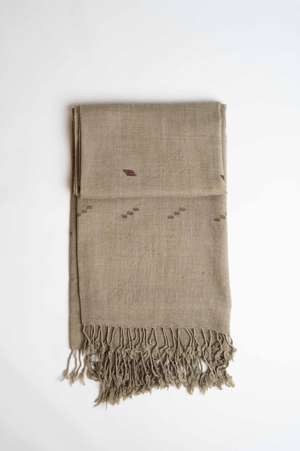 Khadi Swati Pashmina shawl in grey, handwoven Swati pashmina, view 2