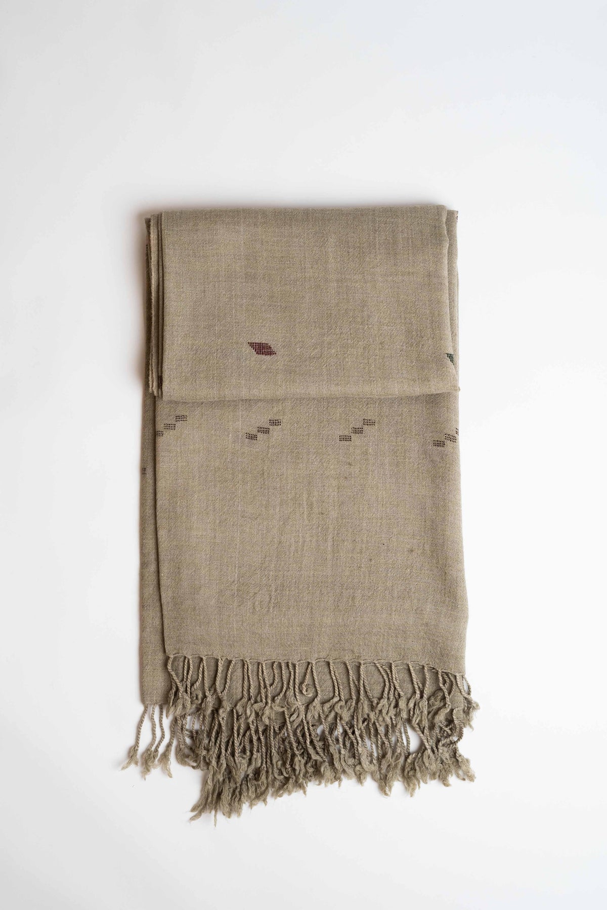 Khadi Swati Pashmina shawl in grey, handwoven Swati pashmina, view 2