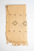 Khadi Swati Pashmina shawl in light amber, handwoven Swati pashmina