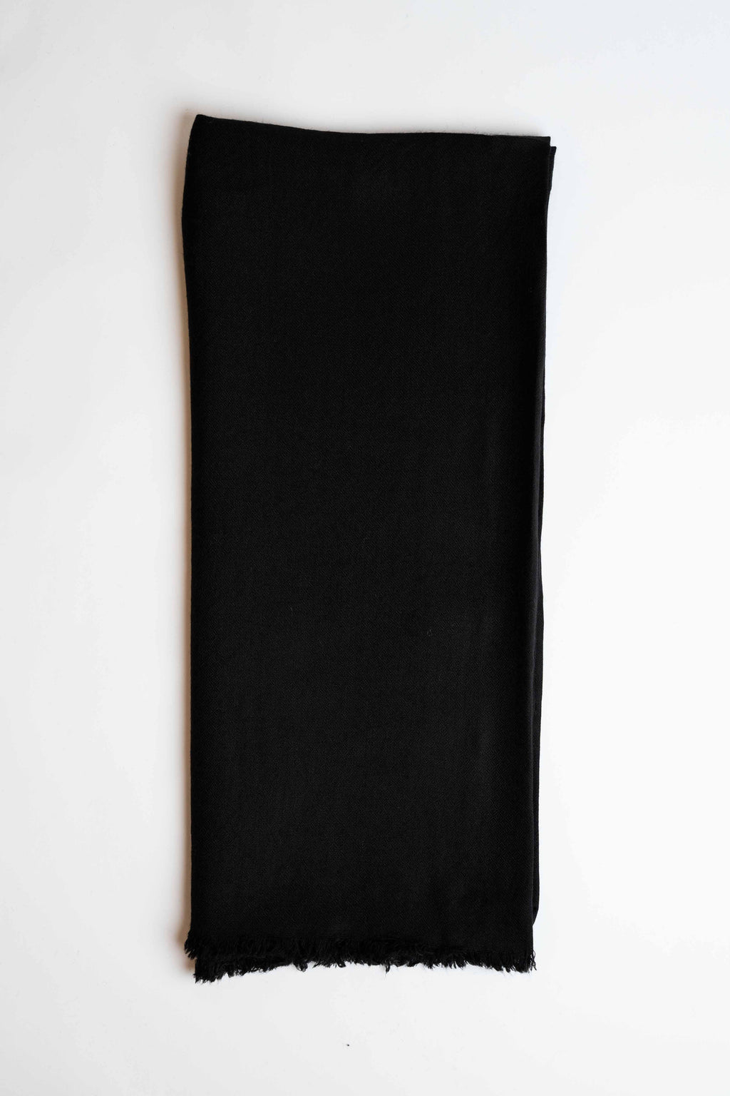 Pure woollen shawl in solid black, handwoven wool shawl