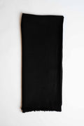 Pure woollen shawl in solid black, handwoven wool shawl