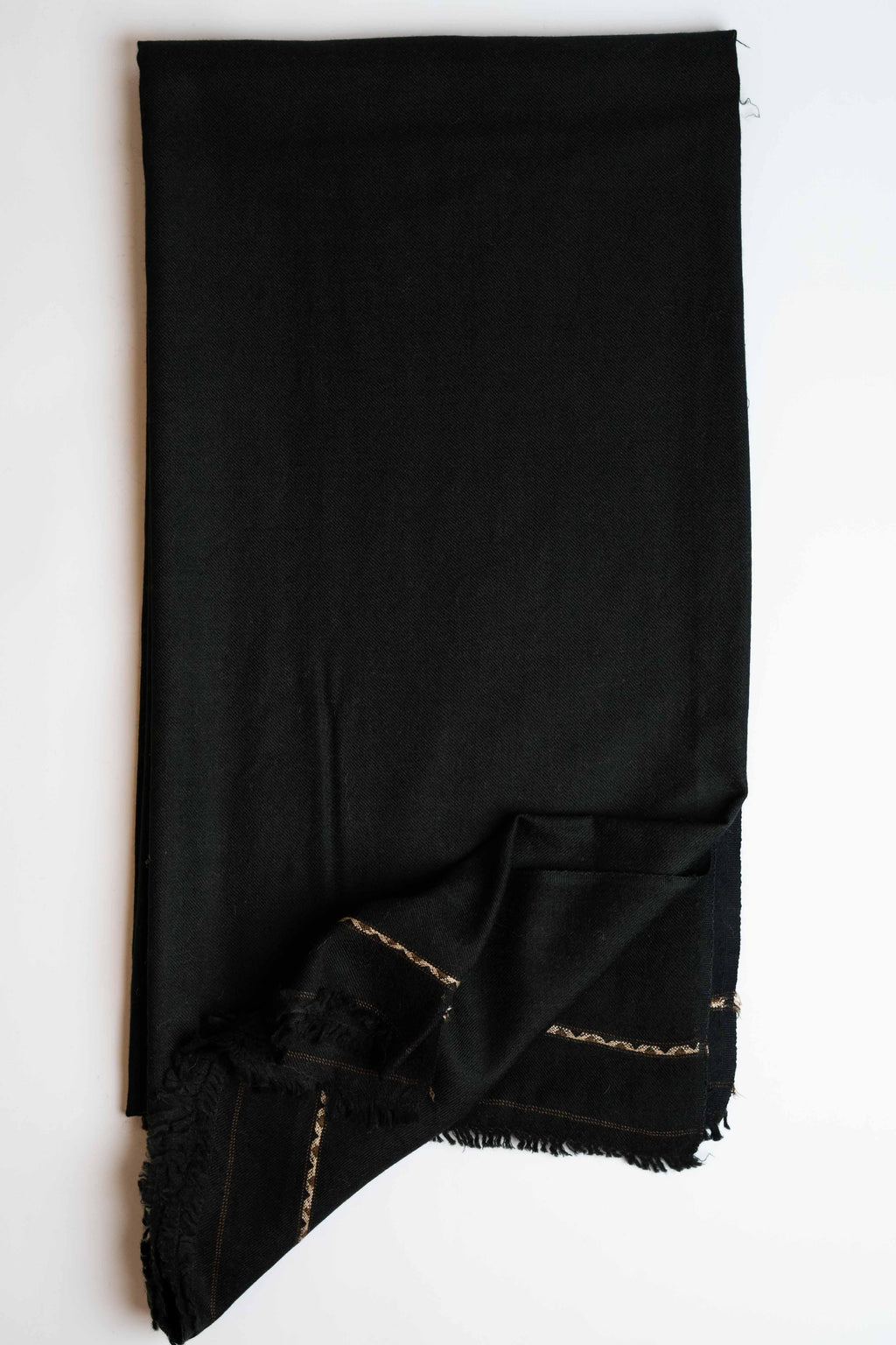 Pure Swati Pashmina shawl in black, handwoven Swati pashmina