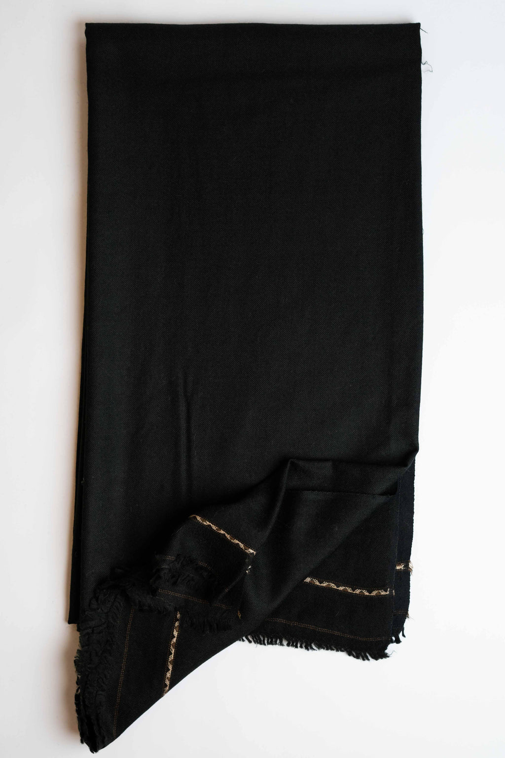 Pure Swati Pashmina shawl in black, handwoven Swati pashmina, view 2