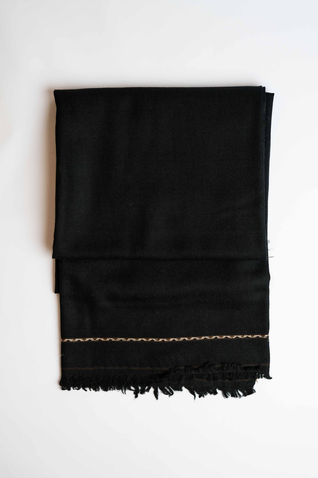 Pure Swati Pashmina shawl in black, handwoven Swati pashmina, view 3