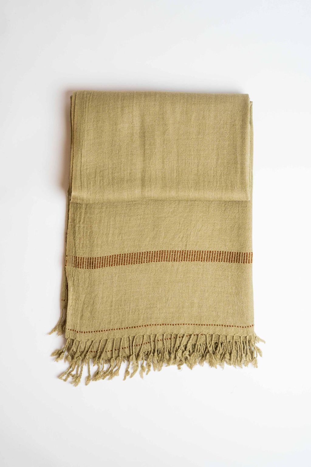 Mix Pashmina shawl in olive, handwoven pashmina blend, view 2