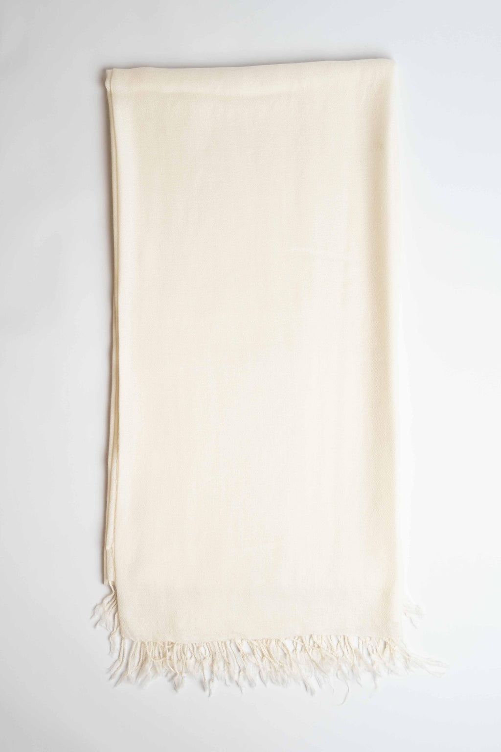 Pure woollen shawl in off-white, handwoven wool shawl