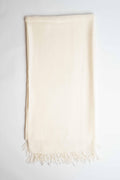 Pure woollen shawl in off-white, handwoven wool shawl