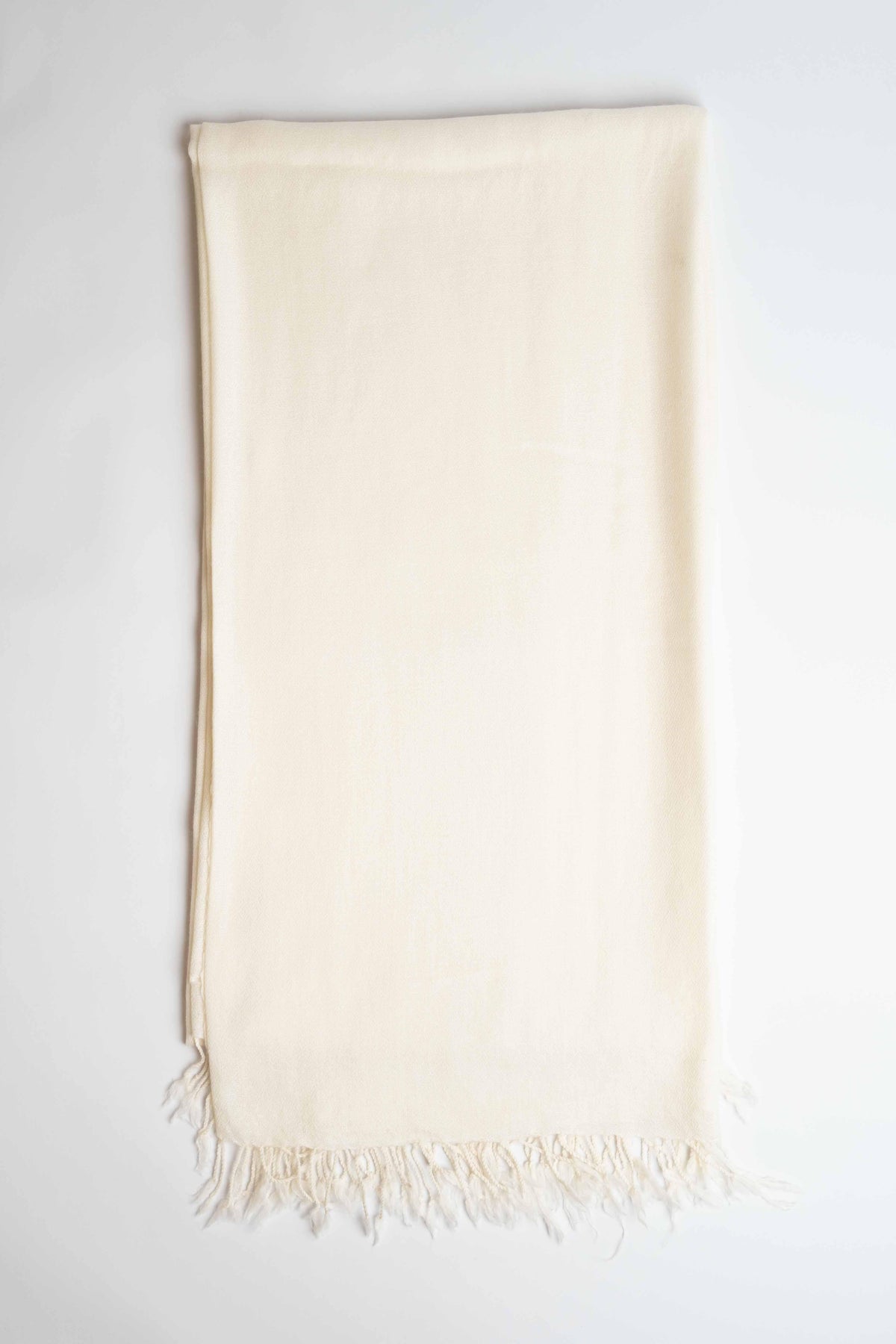 Pure woollen shawl in off-white, handwoven wool shawl