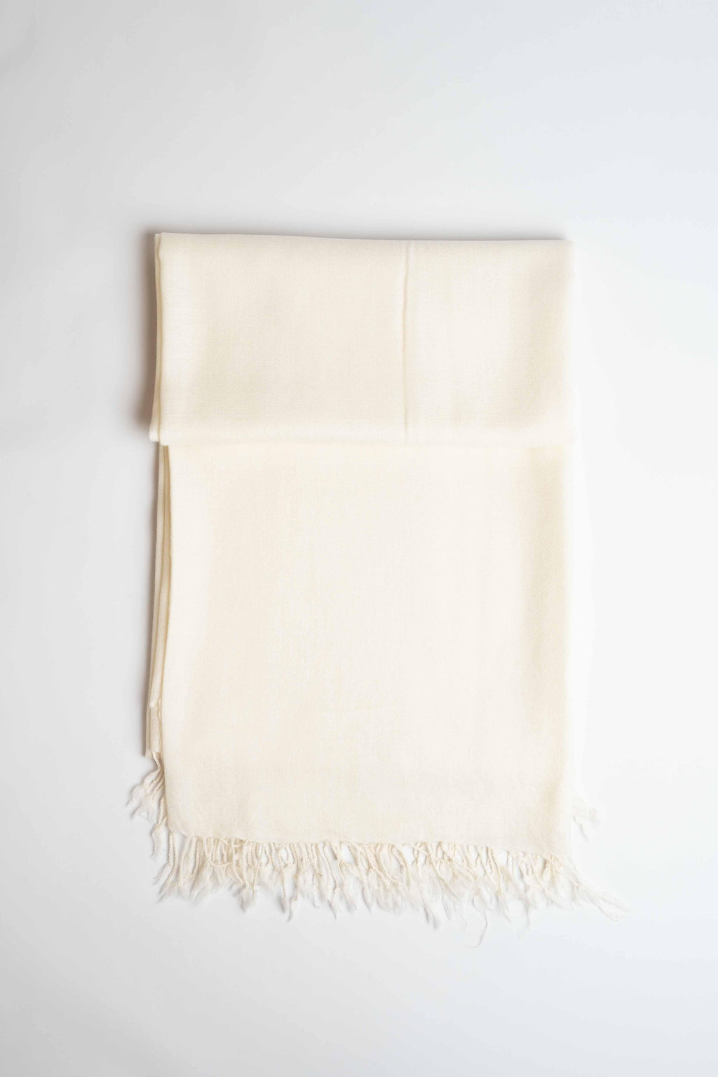 Pure woollen shawl in off-white, handwoven wool shawl, view 2