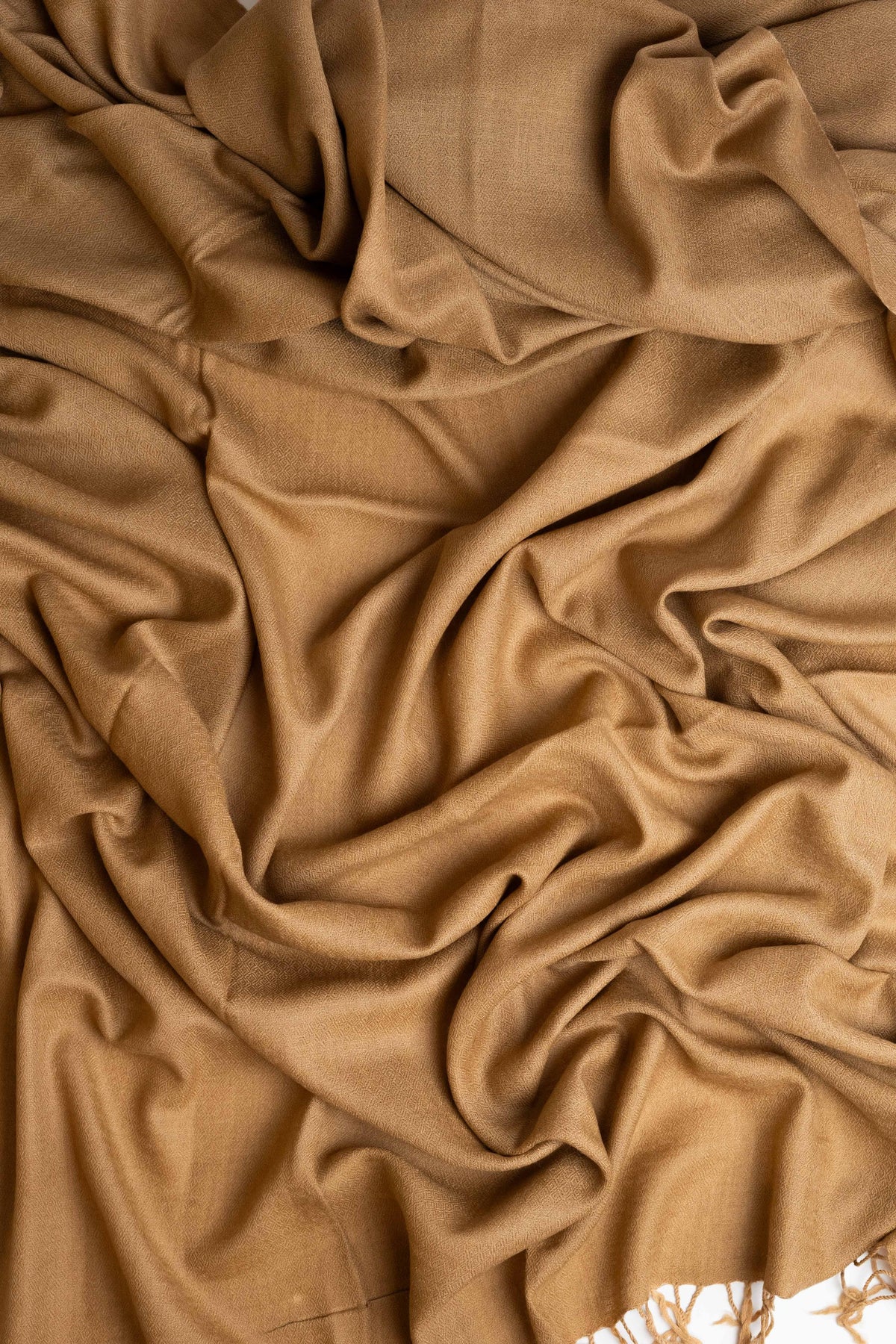 Pure woollen shawl in brown, handwoven wool shawl, view 3