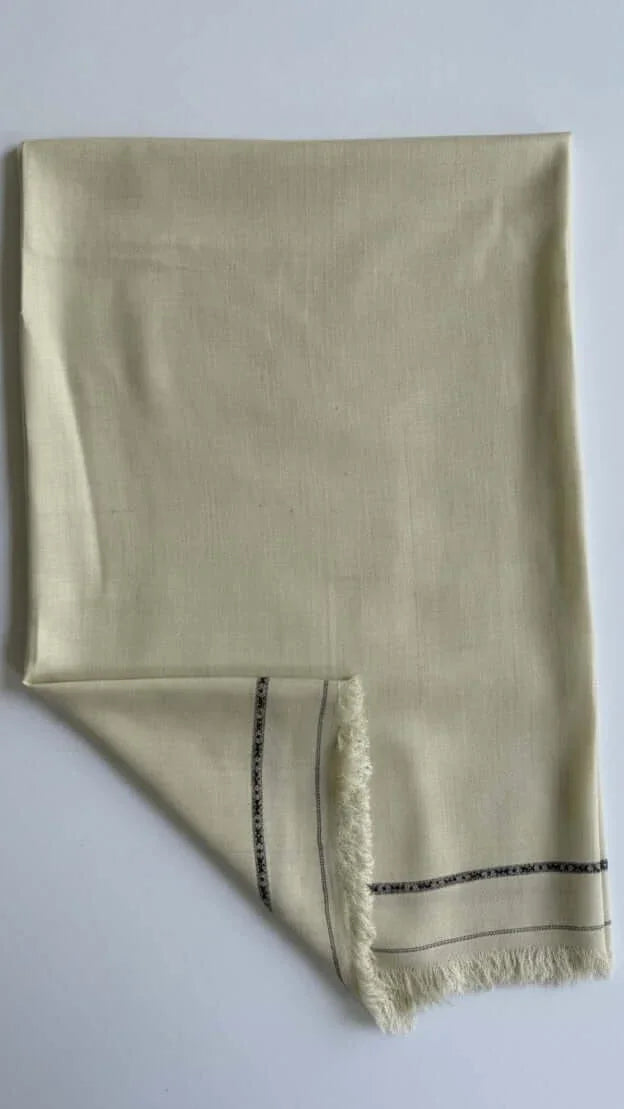 Swati Pashmina woollen shawl in beige, handwoven Swati pashmina, view 3