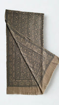 Fine Pashmina Ring Palladar shawl in warm brown, handwoven pashmina ring shawl
