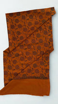 Kashmiri Pashmina fully embroidered shawl in burnt orange