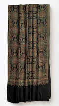 Pure Kashmiri Pashmina fully embroidered shawl in midnight black