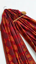 Fine Pashmina Ring shawl in red, handwoven pashmina ring shawl
