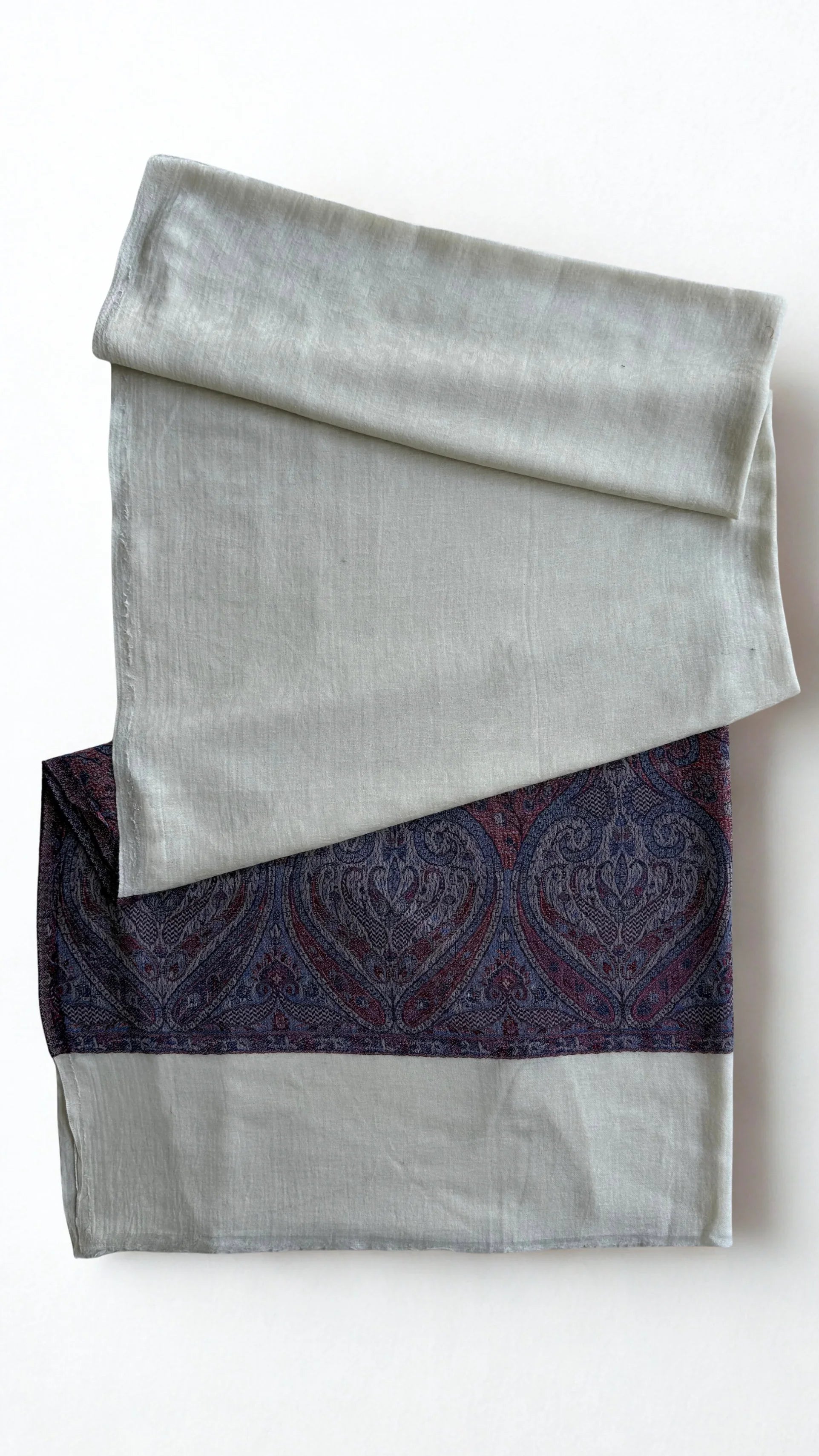 Fine Pashmina Ring shawl in white, handwoven pashmina ring shawl, view 3