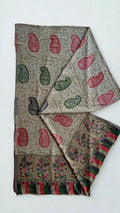 Fine Pashmina Ring shawl in brown, handwoven pashmina ring shawl