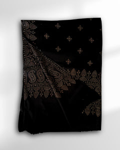 Swati Shahtoosh - Fully Embroidered in Black