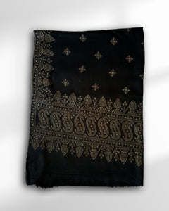 Swati Shahtoosh - Fully Embroidered in Black