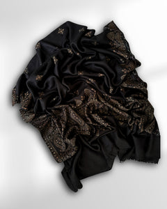 Swati Shahtoosh - Fully Embroidered in Black