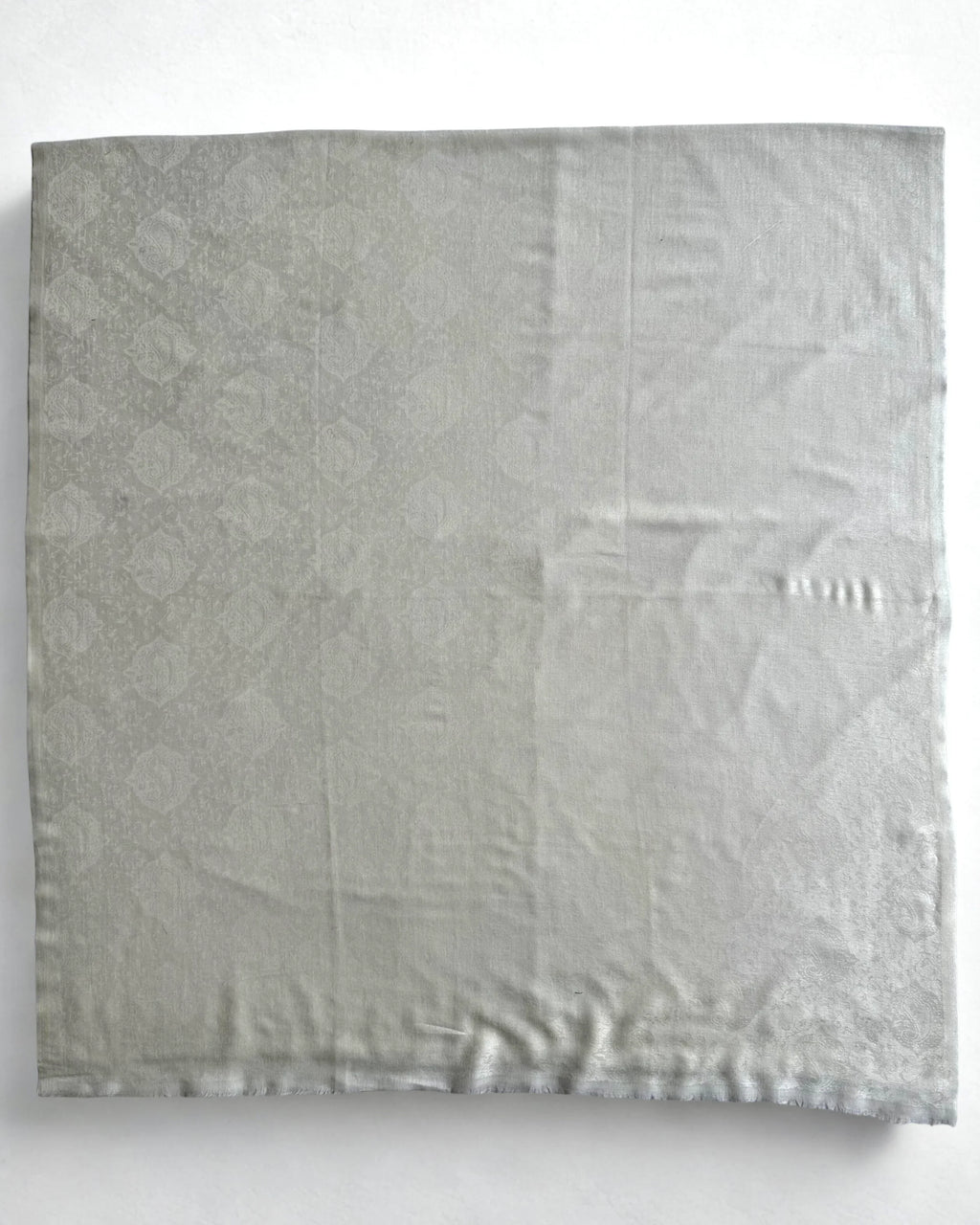 Fine Pashmina plain Ring shawl in white, handwoven pashmina ring shawl, view 5