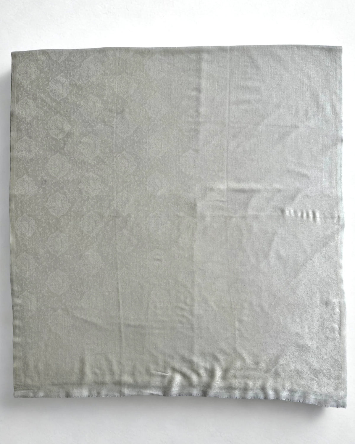 Fine Pashmina plain Ring shawl in white, handwoven pashmina ring shawl, view 5