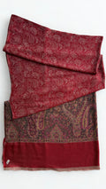 Fine Pashmina Ring shawl in classic red, handwoven pashmina ring shawl