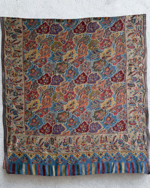 Fine Pashmina Kani shawl, hand-embroidered Kani pashmina, view 2